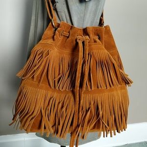 Rusty boho fringe purse